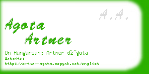 agota artner business card